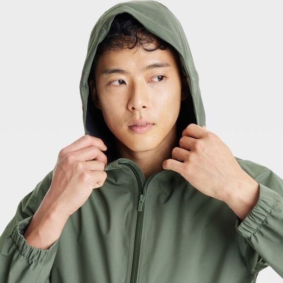 All In Motion - Men's Waterproof Rain Coat - All In Motion Dark Ol Olive Green - Picture 3 of 3